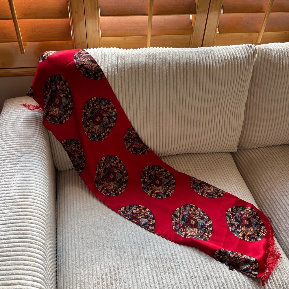 Red Patterned Scarf